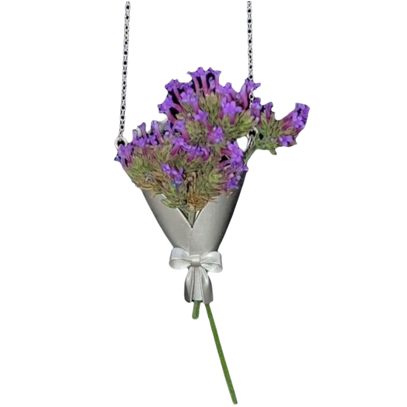 Handcrafted Ikebana Vase Necklace - Elegant Minimalist Wearable Art — image 1