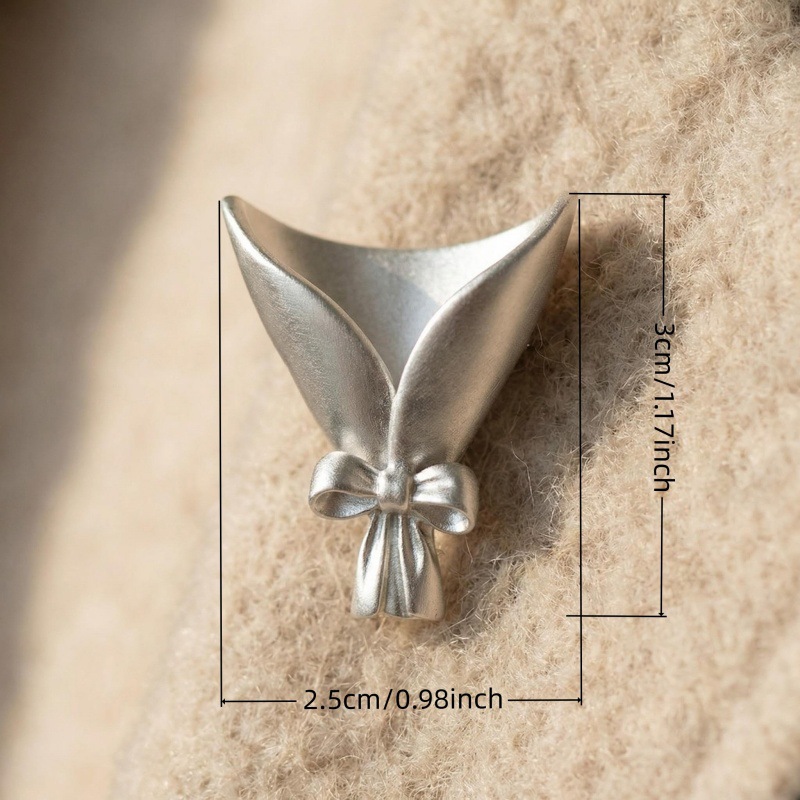 Handcrafted Elegant Bowknot Ikebana Necklace & Brooch Set - Elegant Minimalist view 6