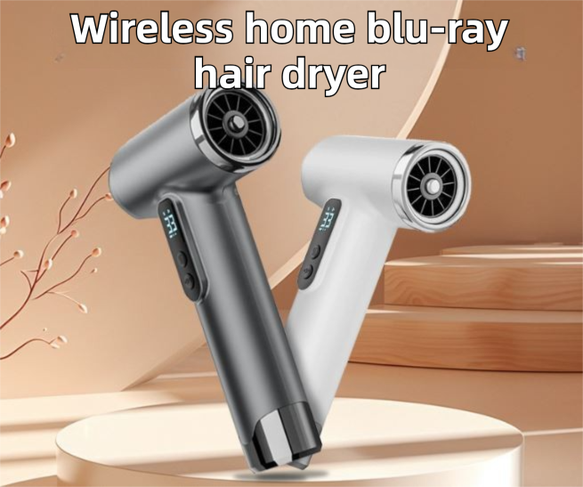 White Wireless Rechargeable Hot & Cold Hair Dryer - Lightweight Portable Blow view 2