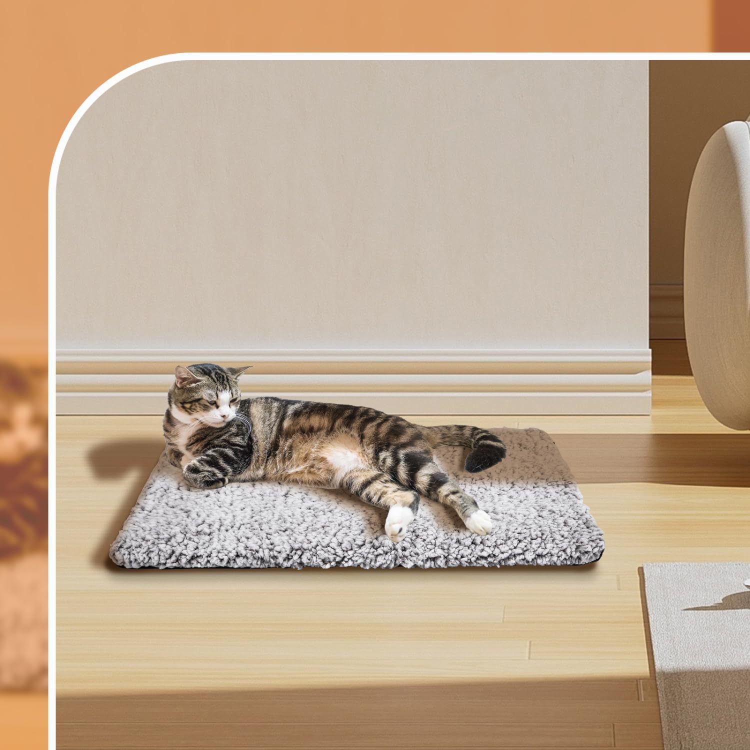 60 x 45 CM Self-Warming Thermal Pet Fluffy Mat with Machine Washable & view 4