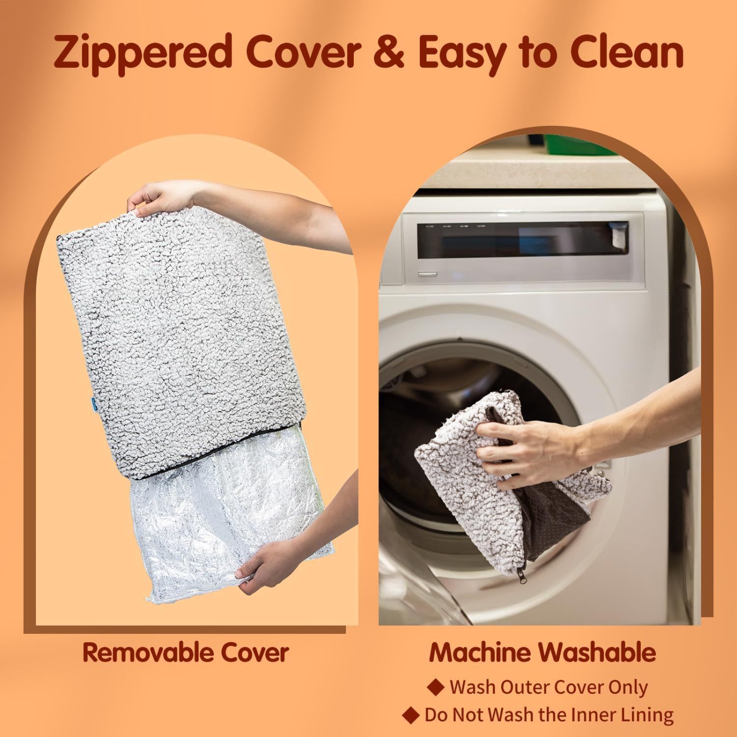 70 x 115 CM Self-Warming Thermal Pet Fluffy Mat with Machine Washable & view 3