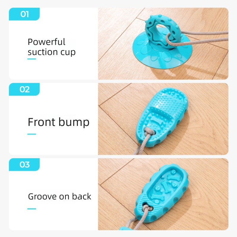 Green Slipper-Style Dog Toy — Suction Cup Design: Durable view 5
