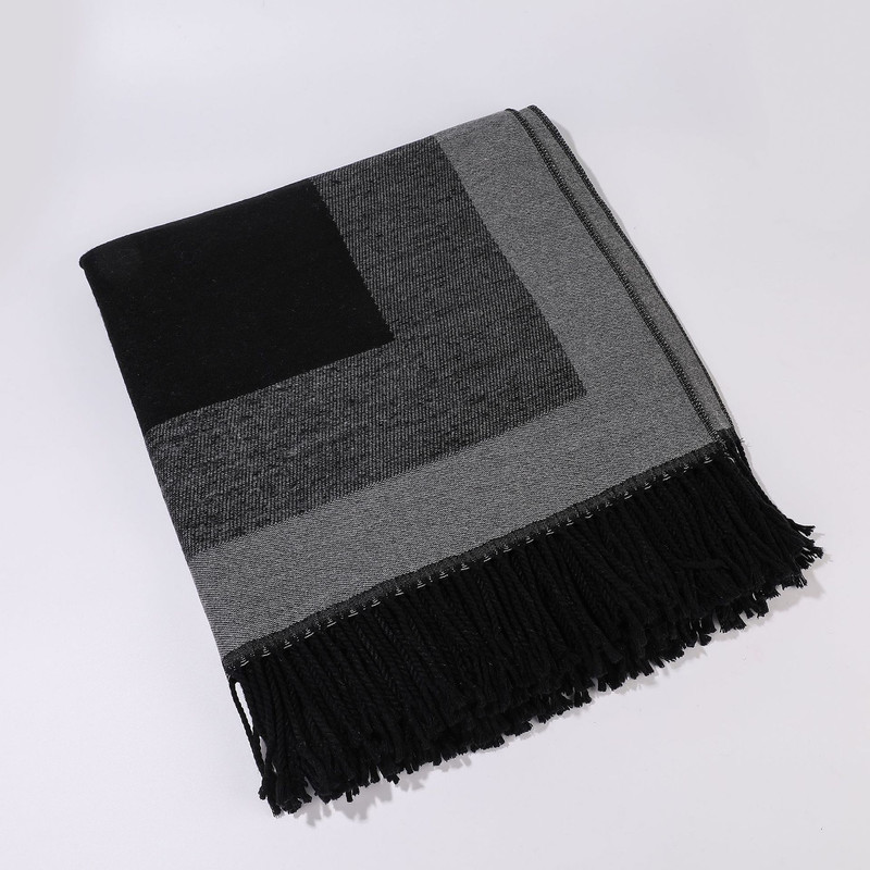 Khaki elegant women's tassel cape shawl scarf view 4
