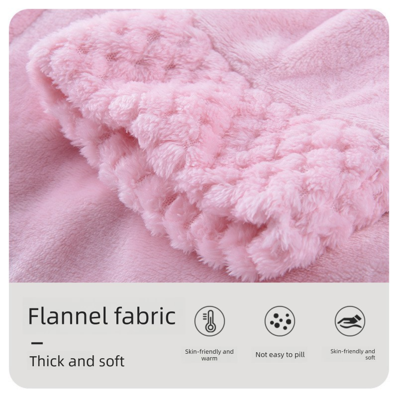 Grey XL size Plush Flannel Robe for Couples - Thickened Warm Bathrobe with view 2