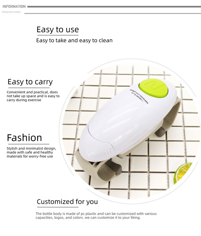 White Upgraded One-Touch Electric Can Opener — Dual-Handle Design view 2
