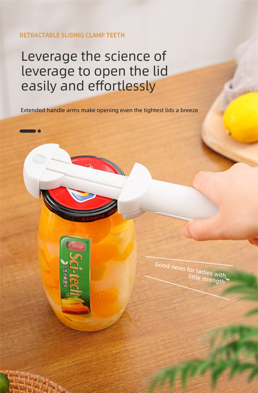 Black Multi-Functional Adjustable Can and Bottle Opener - Heavy Duty Jar view 6