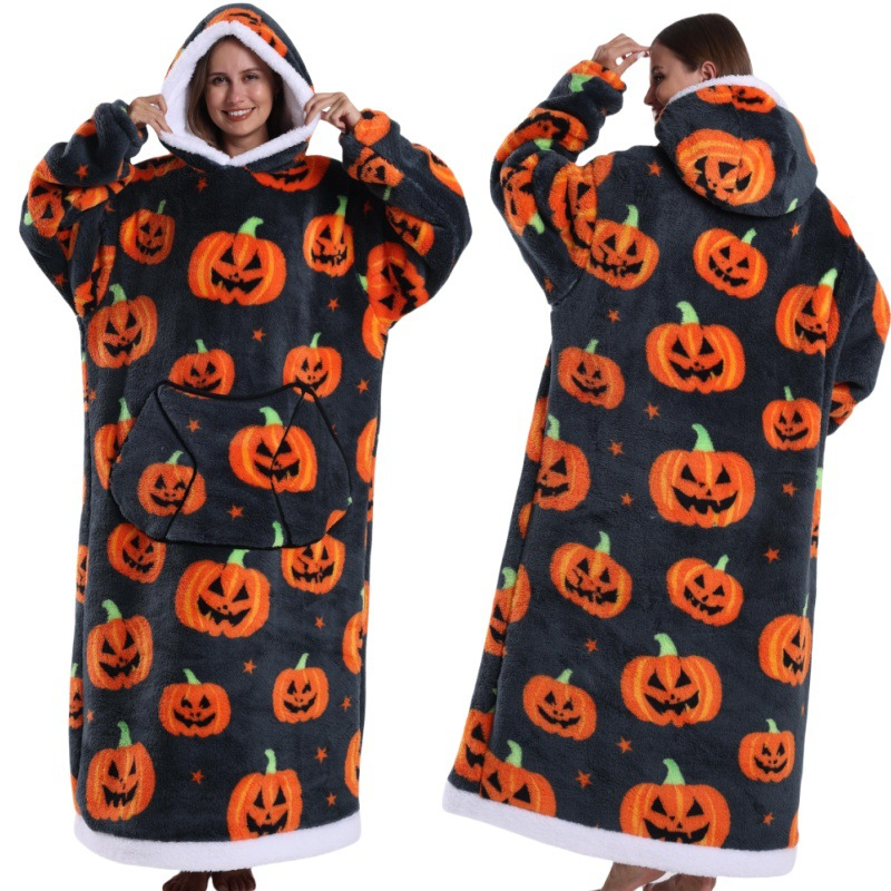 Blue Christmas Edition Oversized Hooded Blanket for Adults - Ultra Soft & Warm view 2