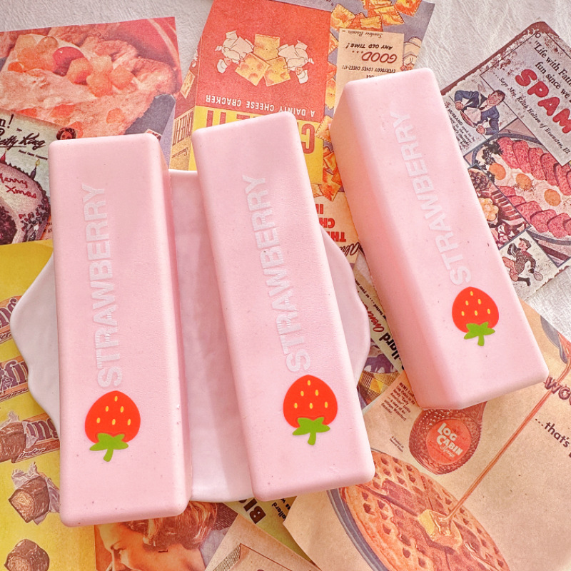 Strawberry Super Wet Soft Milk Bar Squishy Toy view 2