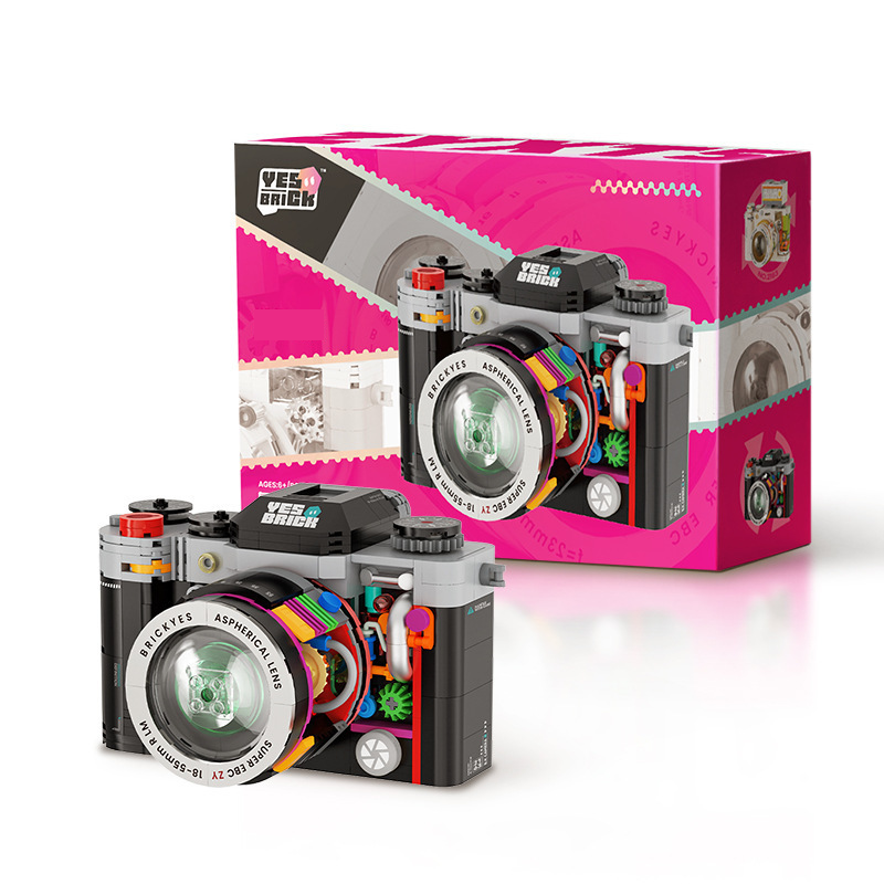 Black Vintage Twin Lens Reflex Camera Building Blocks Set - Retro DIY Assembly