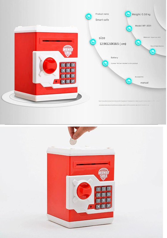 White and Pink Electronic Password Piggy Bank — An ATM-style automatic view 3