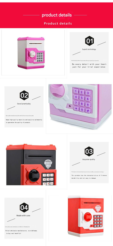 White and Pink Electronic Password Piggy Bank — An ATM-style automatic view 4