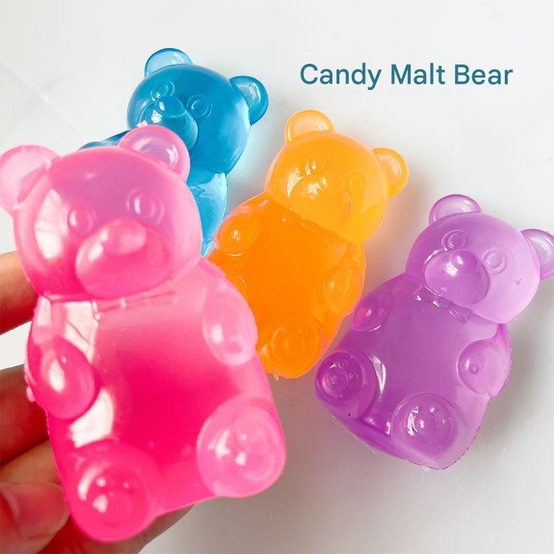 Purple Candy Gummy Bear Squishy Stress Relief Toy - Slow Rising Squeeze Fidget view 2