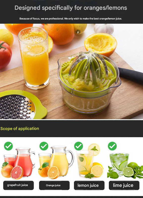 4-in-1 Manual Citrus Juicer with Grater and Egg Separator -Free Multi-Function view 3