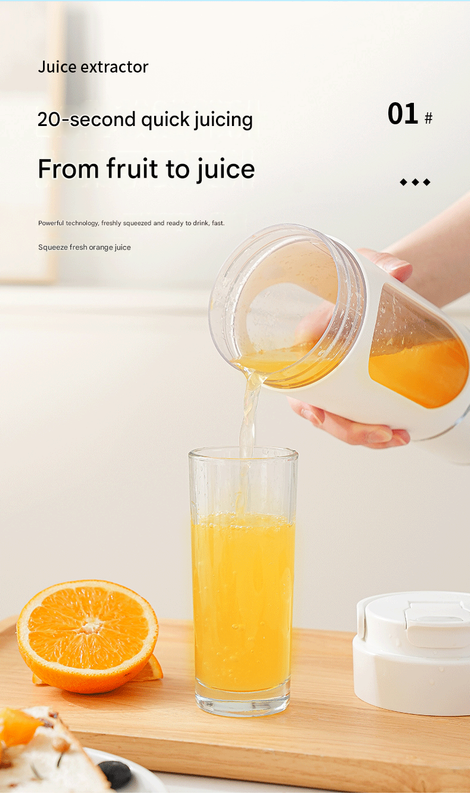 Yellow 3.7V Portable Blender 700ml Wireless Juicer Cup - 12 Blade USB view 5