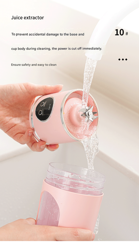 Black 7.4V Portable Blender 700ml Wireless Juicer Cup - 12 Blade USB view 12