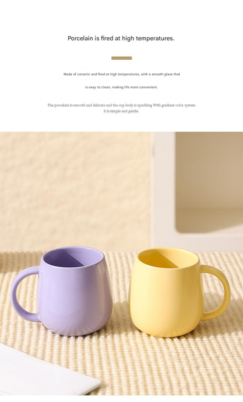 Orange Premium Macaron Ceramic Coffee Mug - 480ml Large Capacity Belly Cup view 4