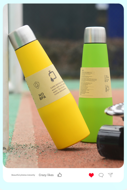 2-piece Green and Yellow Premium 304 Stainless Steel Vacuum Insulated Water view 3