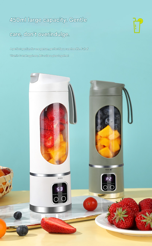White 7.4V Portable Blender Smoothie Maker 450ml Wireless Rechargeable Juicer view 6