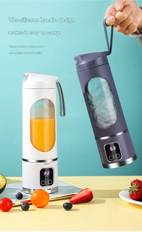 2-piece Purple and Green 7.4V Portable Blender Smoothie Maker 450ml Wireless view 10