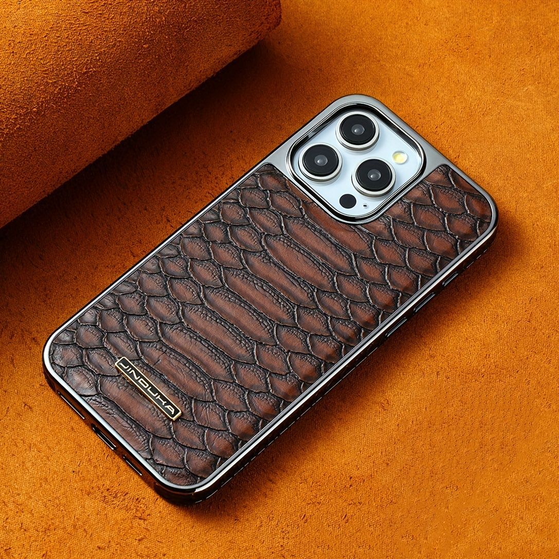 snake-pattern leather phone case view 6