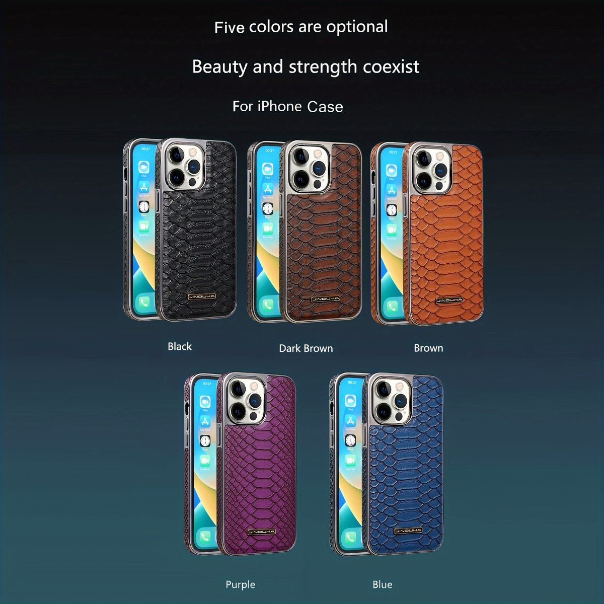 snake-pattern leather phone case view 10