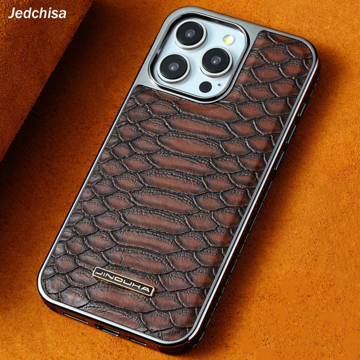 snake-pattern leather phone case view 12