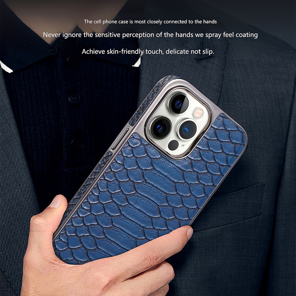 snake-pattern leather phone case view 4