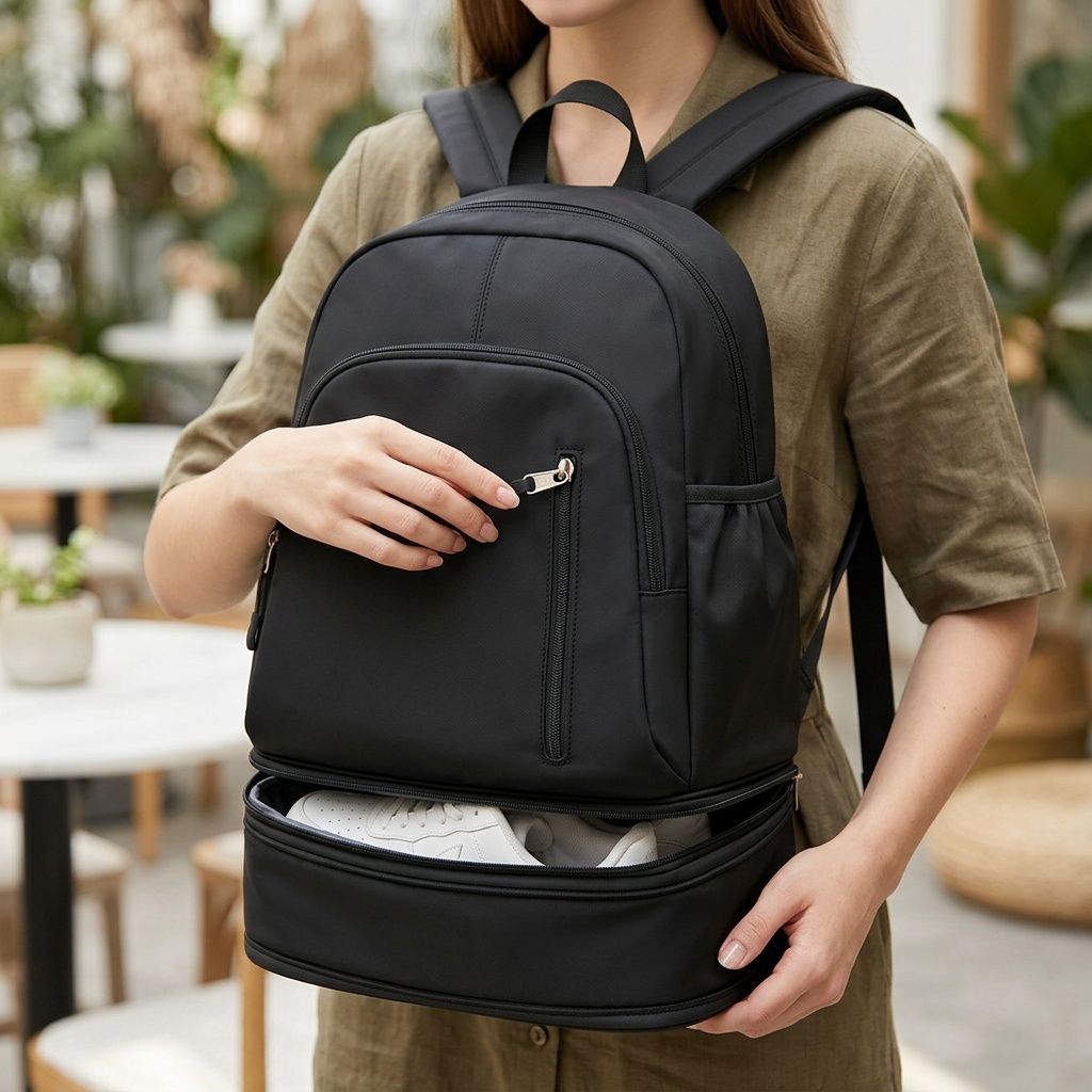 Travel Backpack Shoe Compartment Durable Backpack Travel Accessories Carry-On view 3