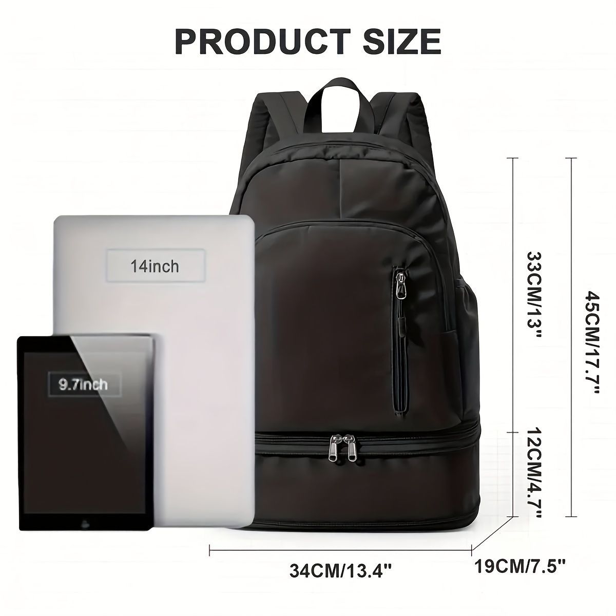 Travel Backpack Shoe Compartment Durable Backpack Travel Accessories Carry-On view 5