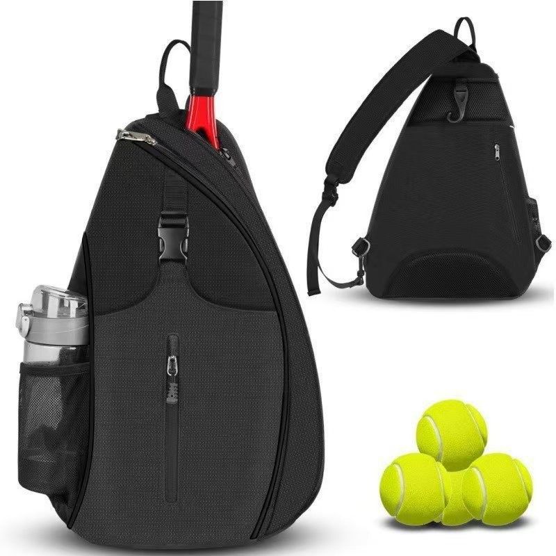 Black Tennis and Pickleball Sling Backpack for Men and Women, 33x14x49cm — image 1