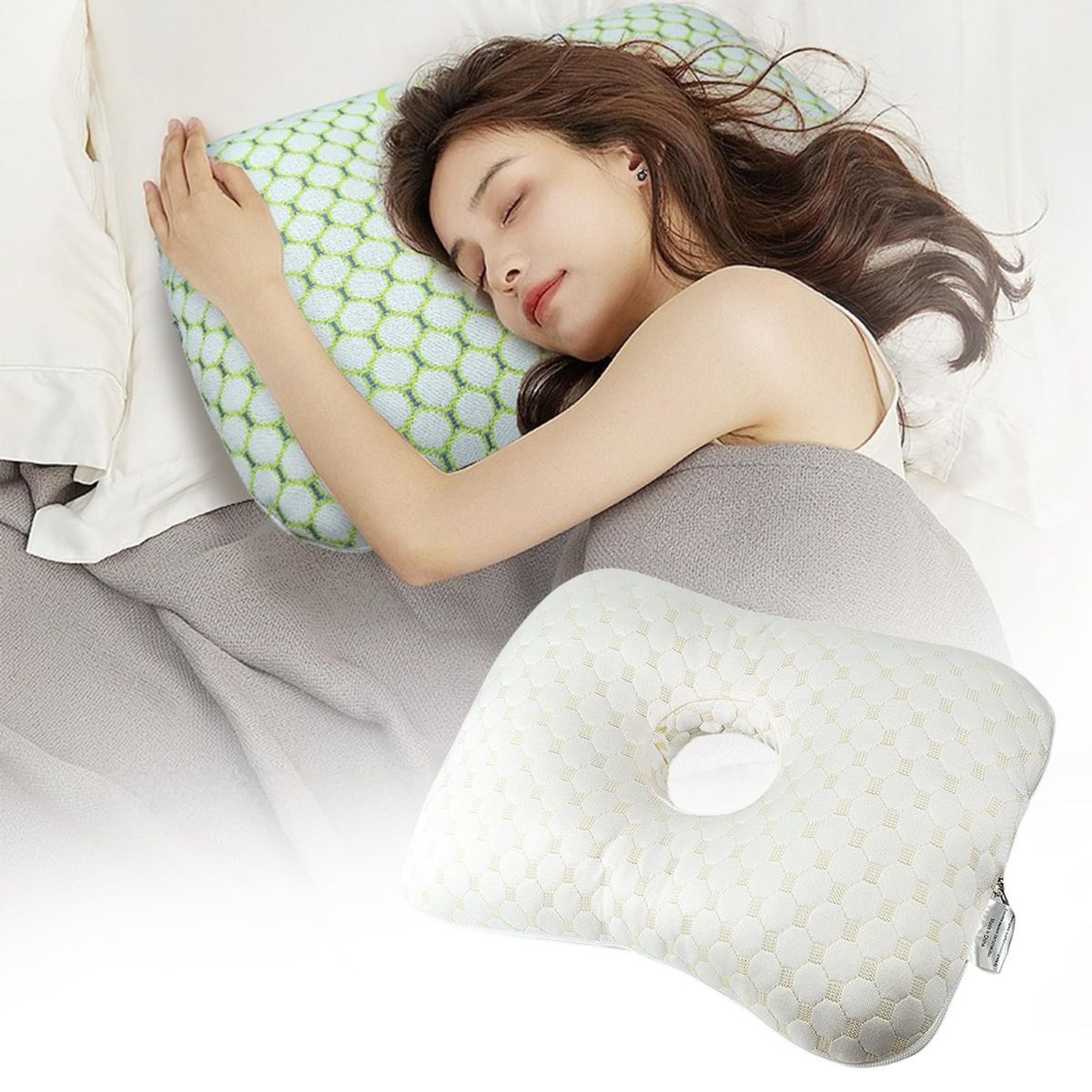 Ear Piercing Pillow for Side Sleepers with an Ear Hole for CNH and Ear Pain — image 1