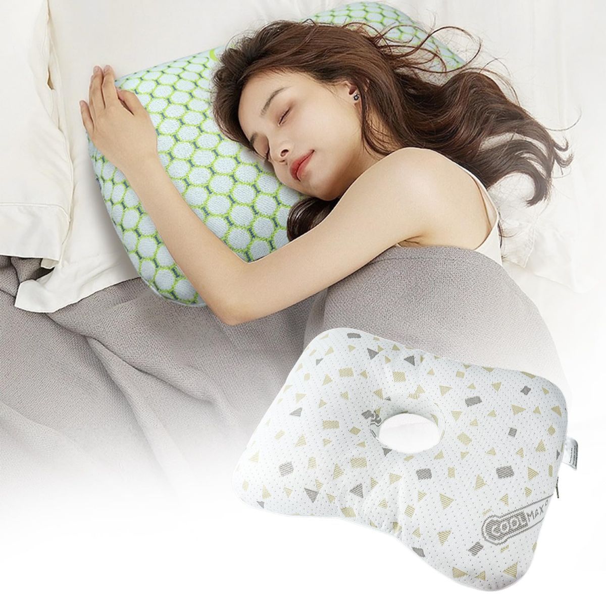 Ear Piercing Pillow for Side Sleepers with an Ear Hole for CNH and Ear Pain view 10