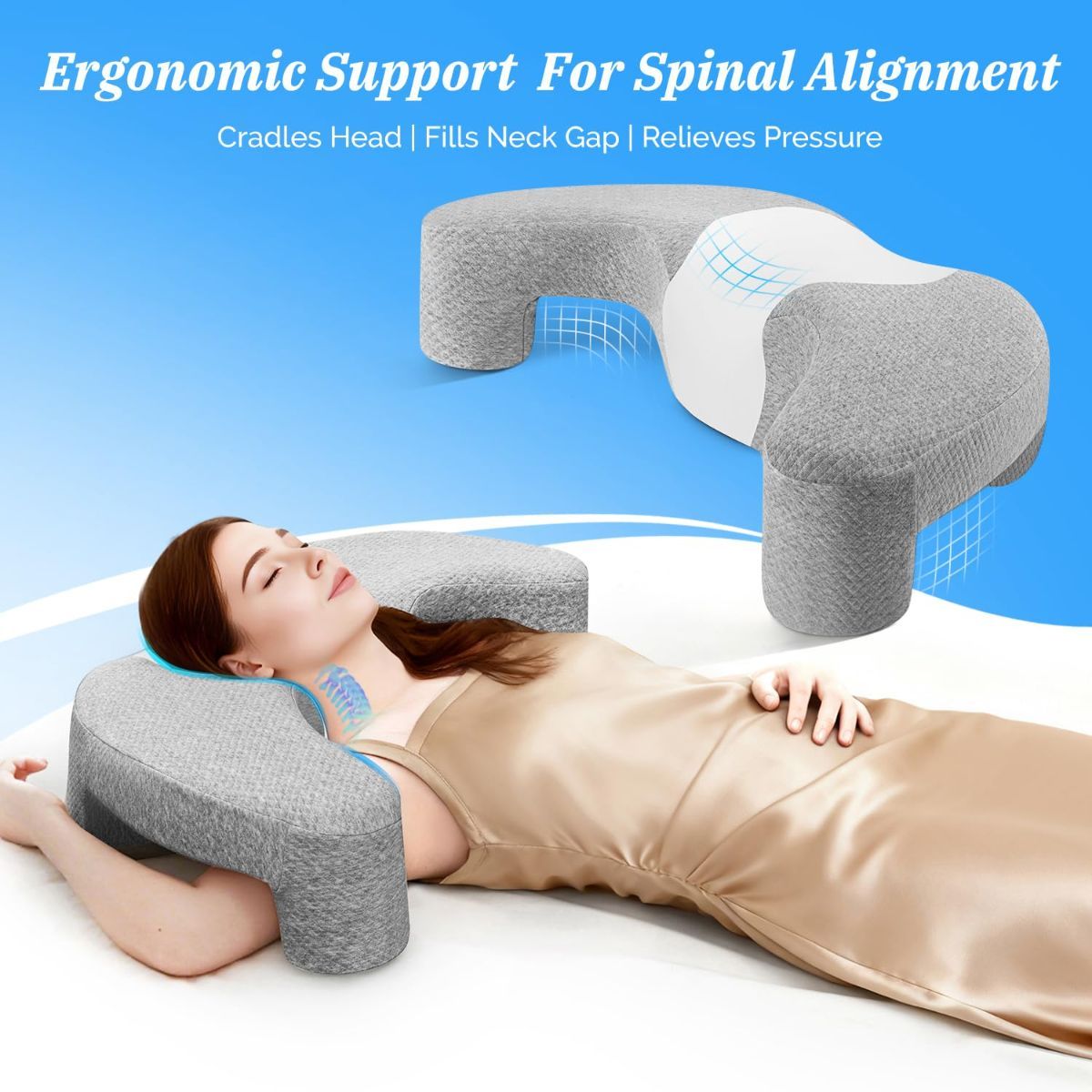 Side Sleeper Pillow with Arm Channel for Shoulder view 6