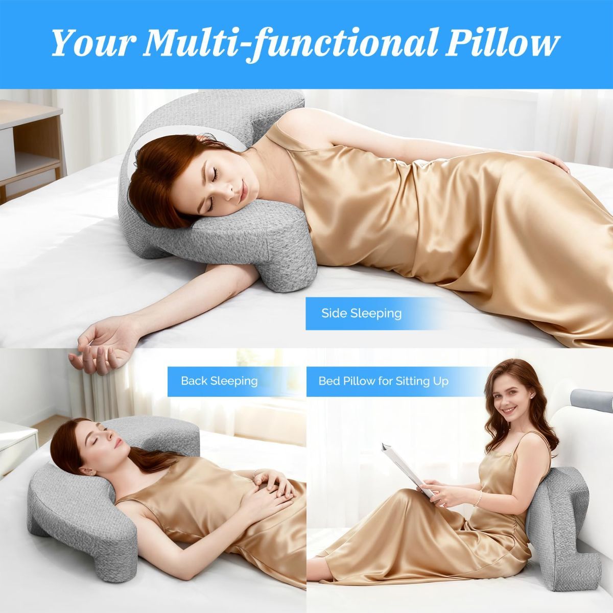 Side Sleeper Pillow with Arm Channel for Shoulder view 7