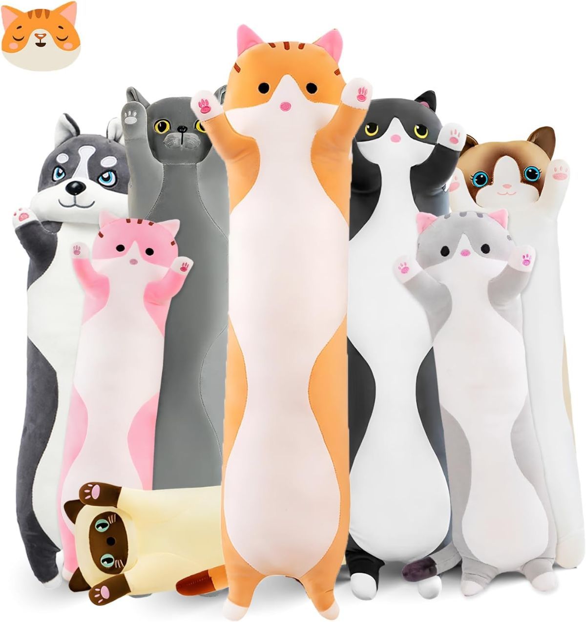 Long Cat Plush Pillow Cat Plush Toy PP Fabric Pillow Soft Cat Pillow — image 1