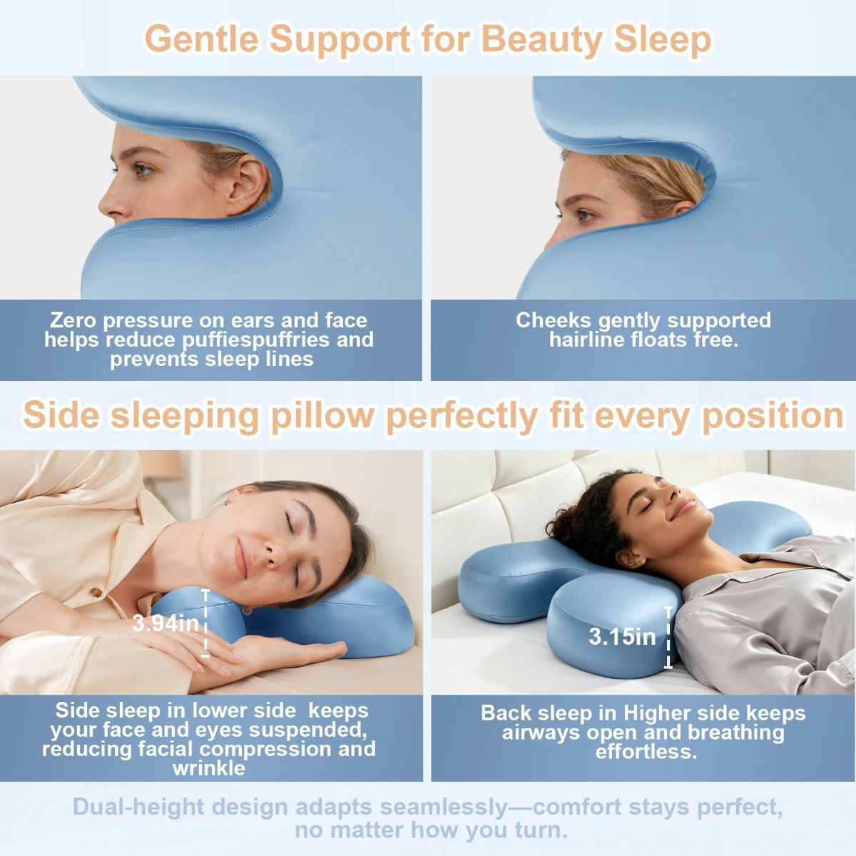 Side Sleeper Pillow for Anti-Wrinkle view 3