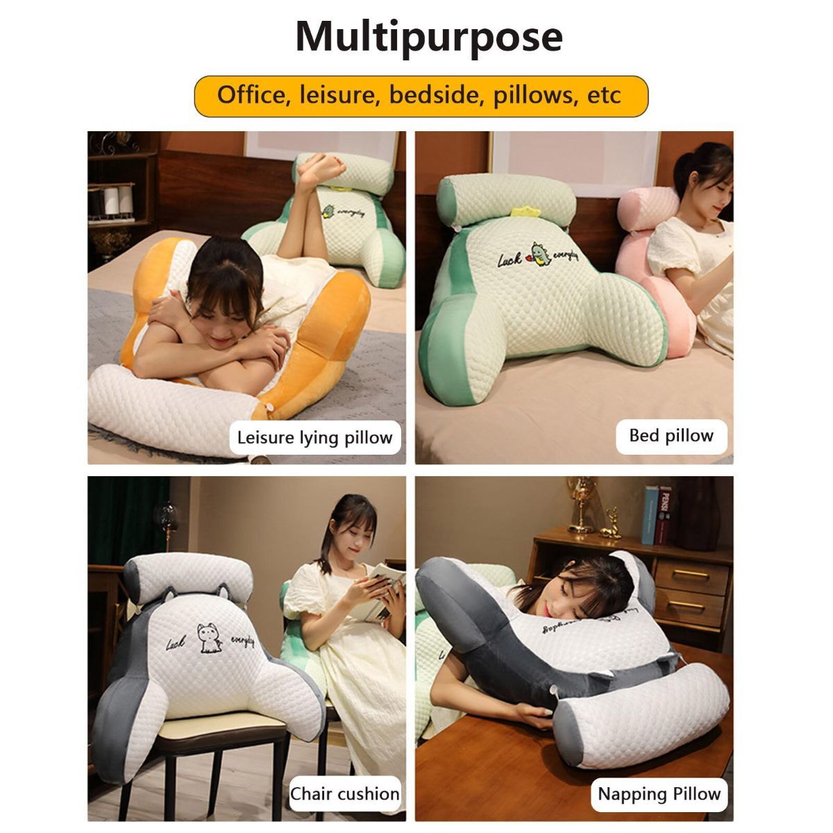 Reading Pillow for Kid Or Adult Large Back Pillow for Sitting Up in Bed view 4