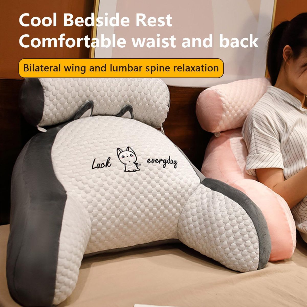 Reading Pillow for Kid Or Adult Large Back Pillow for Sitting Up in Bed view 9