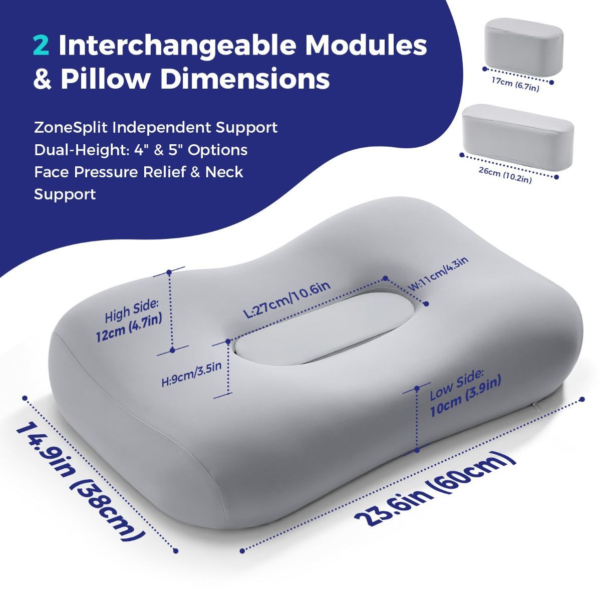 Side Sleeper Pillow - Face & Neck Relief view 3