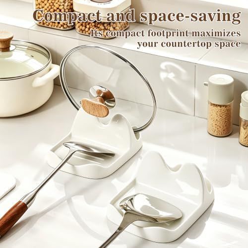 Ceramic Spoon Rest and Pot Lid Holder for Countertop view 6