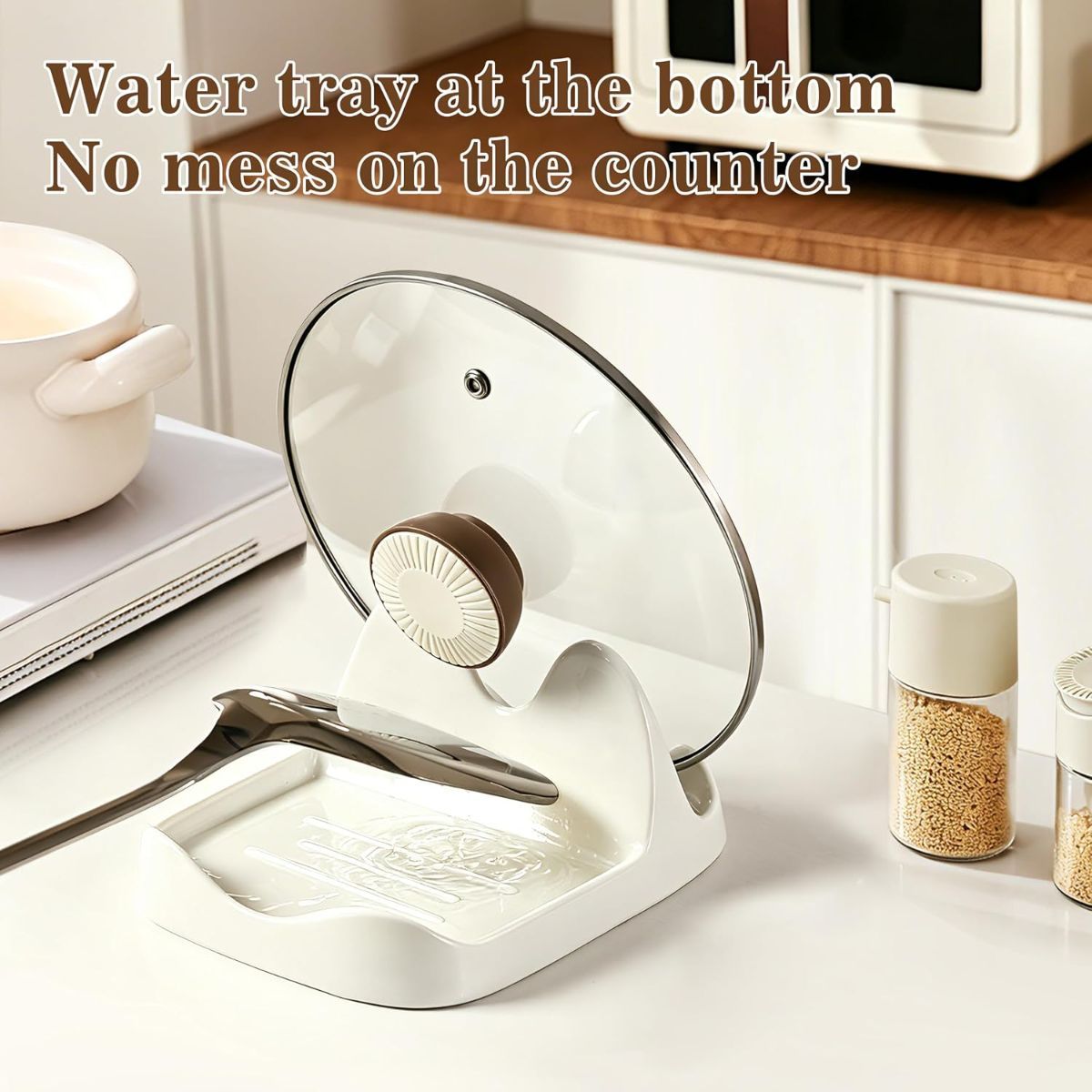 Ceramic Spoon Rest and Pot Lid Holder for Countertop view 7