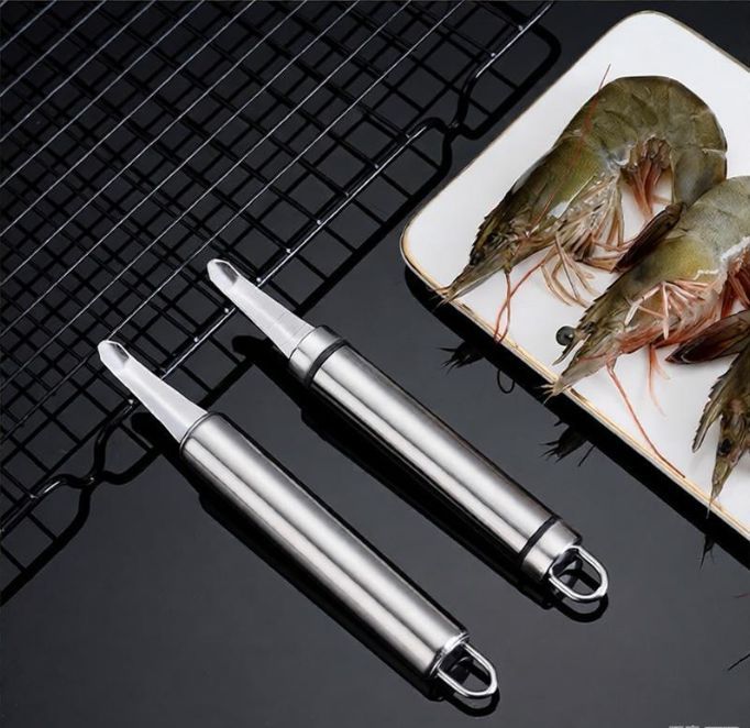 2 Pcs Stainless Steel Shrimp Deveiner Tool Core Remover Multi-function Kitchen view 3