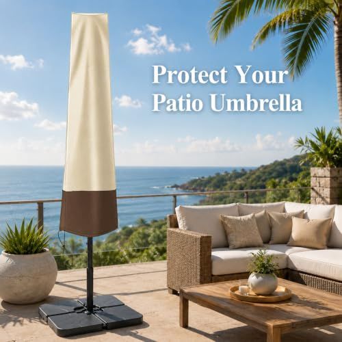 Patio Umbrella Cover Beige Brown view 5