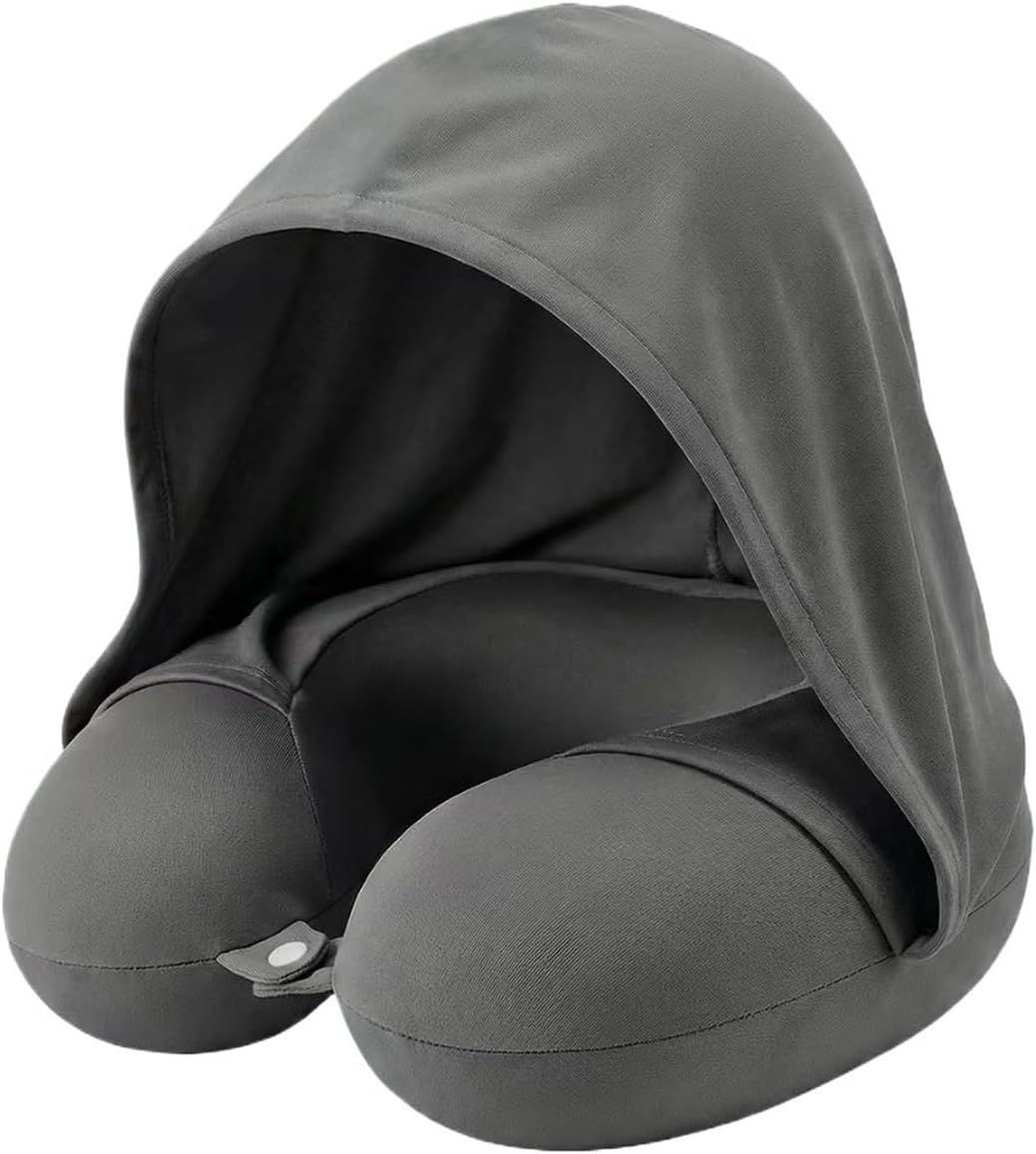 Travel Pillow with Hoodie – Memory Foam Neck Support — image 1