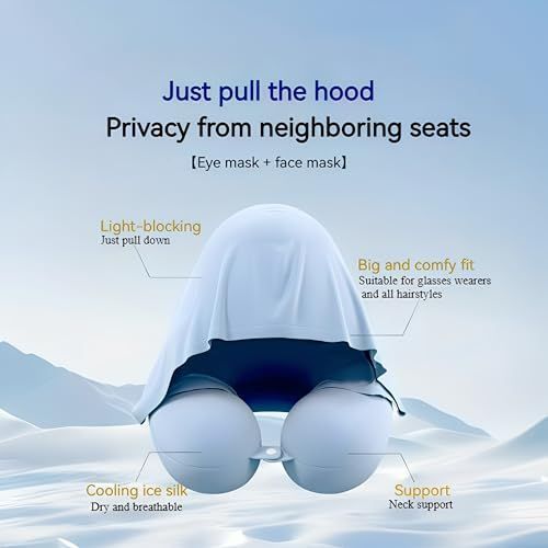 Travel Pillow with Hoodie – Memory Foam Neck Support view 5