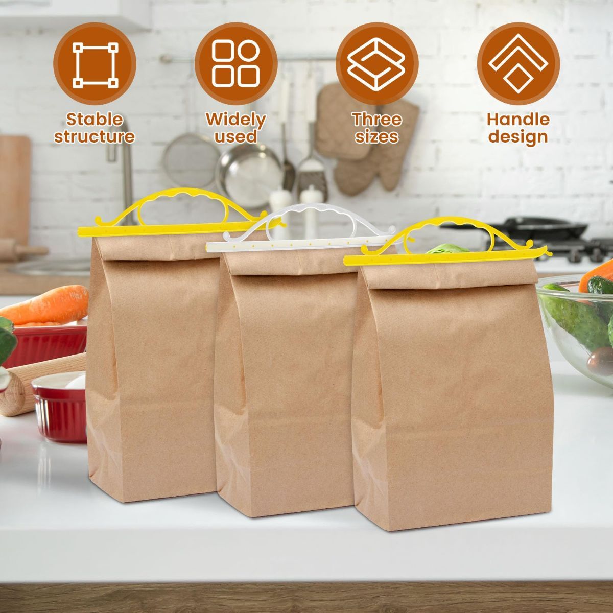 12Pcs Handheld Bag Clips For Food Storage view 5