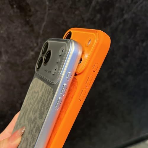 For iPhone Case,Cheetah Print，Orange Fashion Leopard Design,Crystal Camera view 4