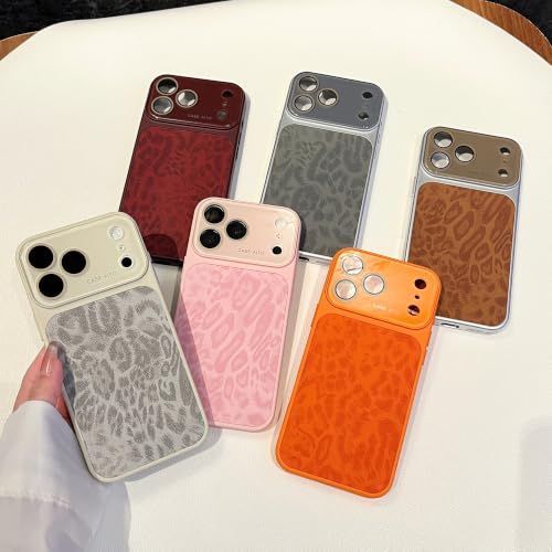For iPhone Case,Cheetah Print，Orange Fashion Leopard Design,Crystal Camera view 2