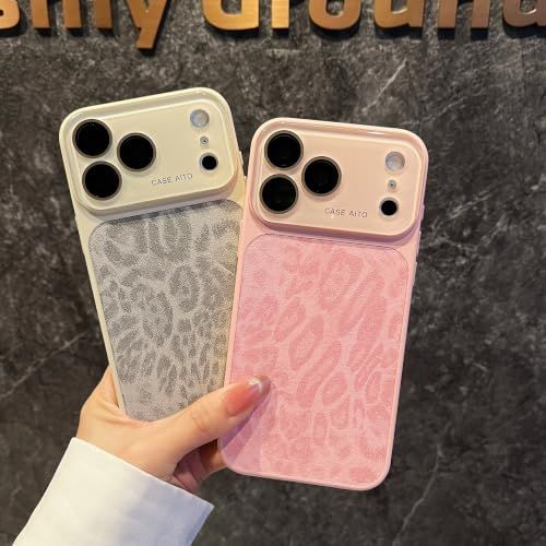 For iPhone Case,Cheetah Print，Orange Fashion Leopard Design,Crystal Camera view 3