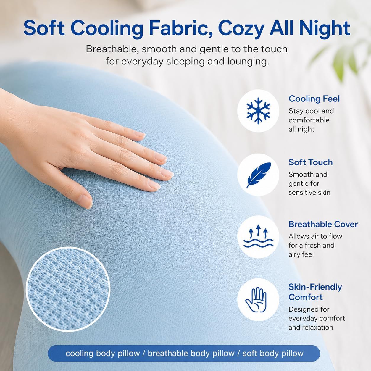 Pea Pod Shape Body Pillow for Adults Full-Body Support Side Sleeper Pillow view 6